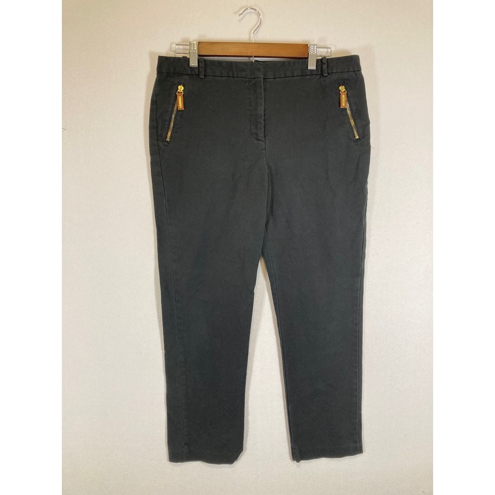 Classic Professional Charter Club Womens 14P Black‎ Gold Zip Ankle Petite Pants